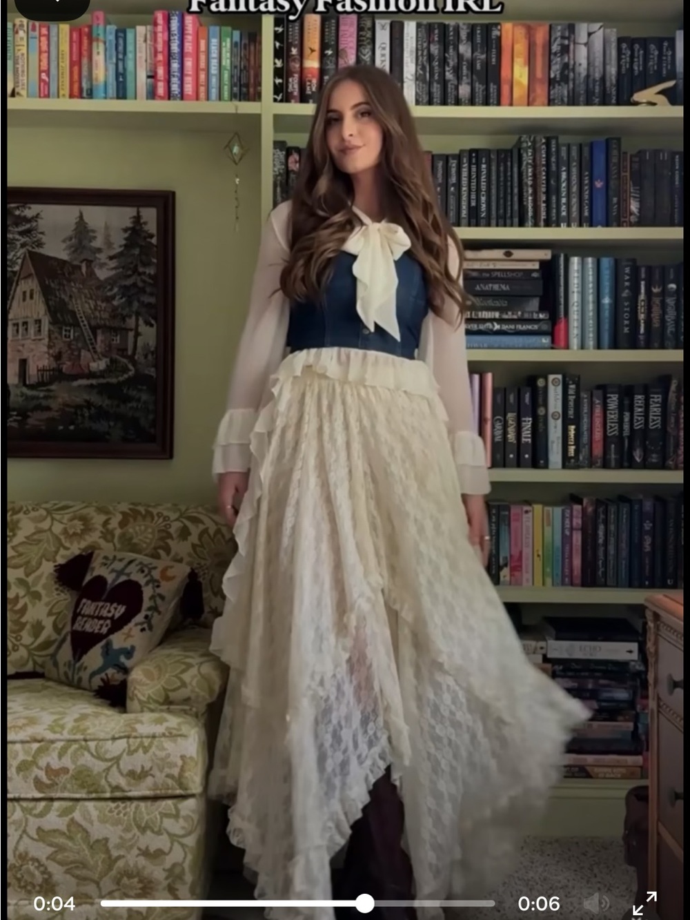 Asymmetrical lace layered fairy skirt m - Picture 3 of 14